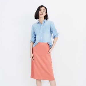 Madewell Button Slit Midi Skirt